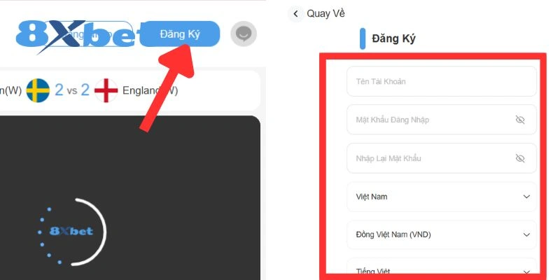 Đăng ký 8XBET từng bước chi tiết, dễ thực hiện